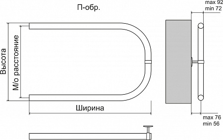 Эконом П-обр AISI 32х2 500х500 Полотенцесушитель  TERMINUS Нижнекамск - фото 3