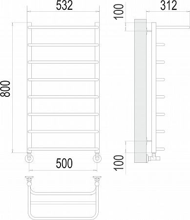 Полка П8 500х800  Полотенцесушитель  TERMINUS Нижнекамск - фото 3