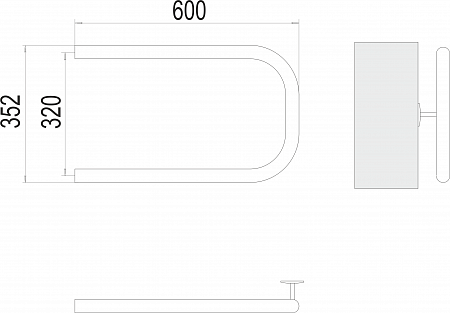 П-обр AISI 32х2 320х600 Полотенцесушитель  TERMINUS Нижнекамск - фото 3