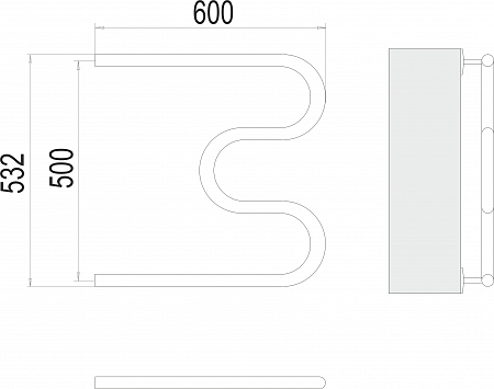 М-обр AISI 32х2 500х600 Полотенцесушитель  TERMINUS Нижнекамск - фото 3