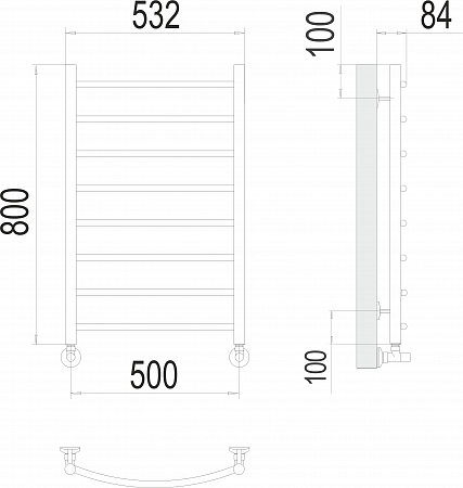 Классик П8 500х800 Полотенцесушитель  TERMINUS Нижнекамск - фото 3