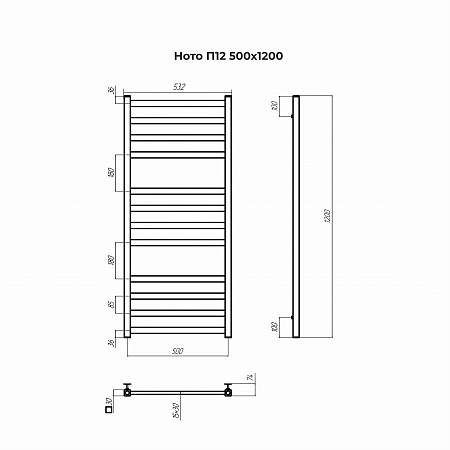Ното П12 500х1200 Полотенцесушитель TERMINUS Нижнекамск - фото 3