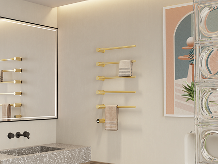 Аккорд П5 500х800 электро Полотенцесушитель TERMINUS Брашированное золото Нижнекамск - фото 5