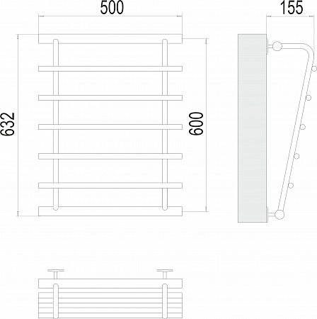Каскад П5 600х500 Полотенцесушитель  TERMINUS Нижнекамск - фото 3