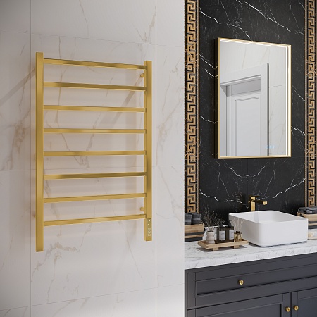 Ватикан П8 500х850 Электро Полотенцесушитель TERMINUS Брашированное золото Нижнекамск - фото 3