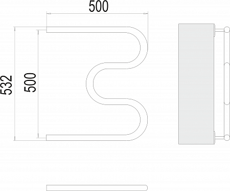М-обр AISI 32х2 500х500 Полотенцесушитель  TERMINUS Нижнекамск - фото 3