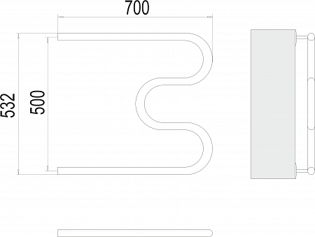М-обр AISI 32х2 500х700 Полотенцесушитель  TERMINUS Нижнекамск - фото 3