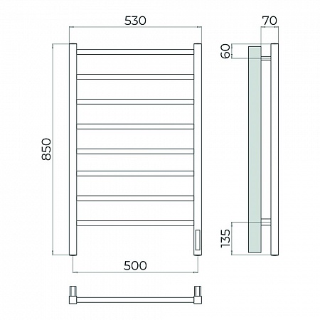 Ватикан П8 500х850 Электро Полотенцесушитель TERMINUS Золото Нижнекамск - фото 4 Ватикан П8 500х850 Электро Полотенцесушитель TERMINUS Золото Нижнекамск - фото 4