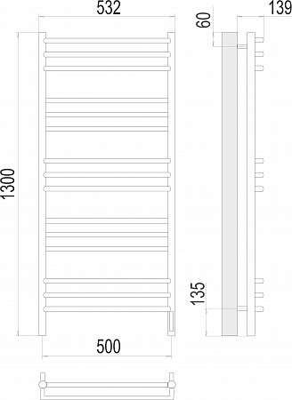 Прато П15 500х1300 электро (sensor quick touch) Полотенцесушитель  TERMINUS Нижнекамск - фото 3