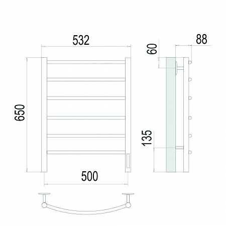 Классик П6 500х650 Электро Полотенцесушитель TERMINUS Сатин Нижнекамск - фото 4 Классик П6 500х650 Электро Полотенцесушитель TERMINUS Сатин Нижнекамск - фото 4